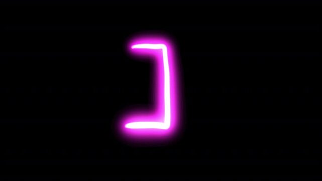 Handwritten Glowing Neon Right Parenthesis Animation On Alpha