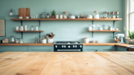 Empty table wood kitchen countertop background