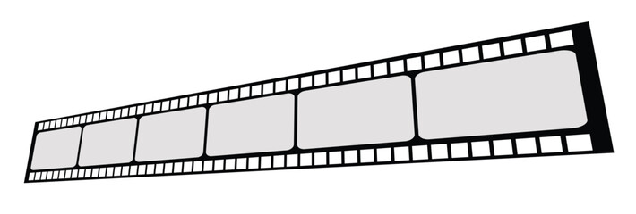 Curved film strip icon , Movie reel. Roll of retro film strip on isolated white background. Photographic film in retro style. Curved film strip. eps10