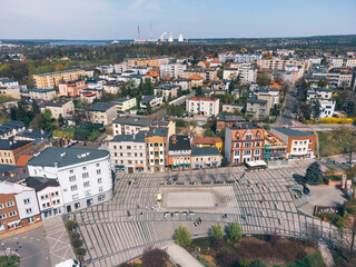 Aerial View of City Center of Rybnik, Upper Silesia. Poland.