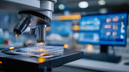 Flow cytometers count cells in an immunology lab with lasers beaming samples flowing through channels data histograms updating and researchers gating populations depicted in