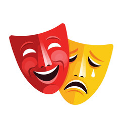 Vector illustration of comedy and tragedy masks