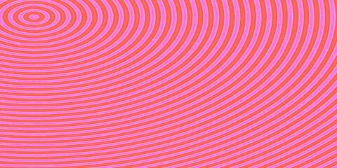 Abstract pink and coral concentric circles background pattern