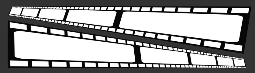 Curved film strip icon , Movie reel. Roll of retro film strip on isolated white background. Photographic film in retro style. Curved film strip. eps10