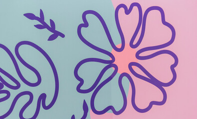 Watercolor beautiful floral print with a pattern