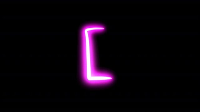 Handwritten Glowing Neon Left Parenthesis Animation On Alpha