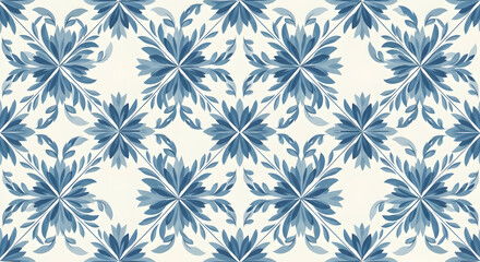Tiny Blue Floral Seamless Pattern &mdash; Charming Repeat Motif of Small Blue Blossoms on White for Textile Prints, Scrapbook Paper and Cute Stationery Designs