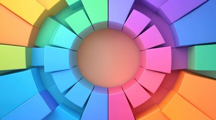 Fototapeta premium Abstract colorful radial design