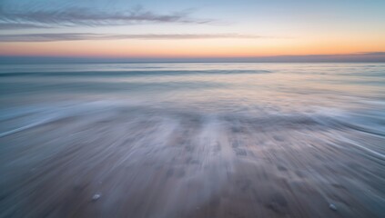 Fototapeta premium Sunrise and sunset over the sea and ocean with waves clouds and horizon view