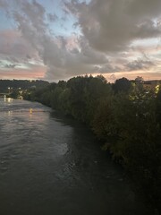 sunset over the river