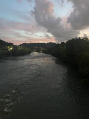 sunset over the river