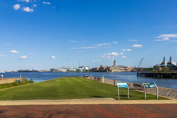 The Bond Street Wharf on the Patapsco River in Baltimore Maryland USA
