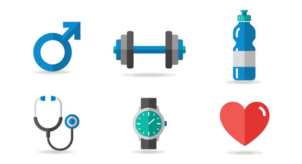 Set of vector icons for healthcare and audiology, including ears, hearing aids, a doctor, and a stethoscope.