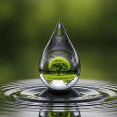 green leaf with water drop