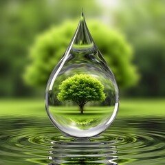 green leaf with water drop