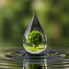 green leaf with water drop