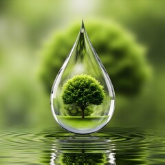 green leaf with water drop