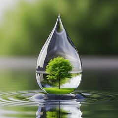 green leaf with water drop