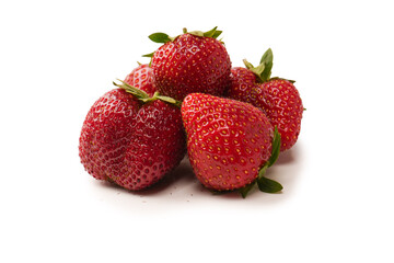 Fresh group of berries isolated on a white background.