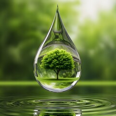 green leaf with water drop
