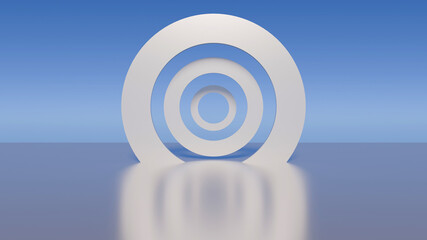 Modern Futuristic Minimal Architecture Interior and Exterior Designs with Blue Sky, Abstract Geometric Shapes, Clean Lines, Bright Light, Creative Backgrounds, 3D Render Illustration