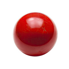A perfect, glossy, vibrant red sphere.  Minor, subtle surface texture variations