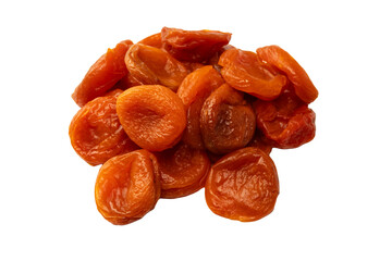 Dried apricots isolated on white background.