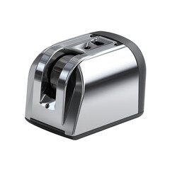 Shiny, metallic, compact device.  Rounded, rectangular shape.  Industrial design.  Possible control unit