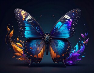 Beautiful butterfly with beautiful colors 3d photo
