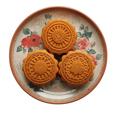 Moon cake on a plate