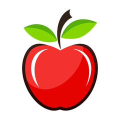 Vibrant red apple graphic design., red apple icon