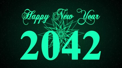 Happy New Year 2042 celebration animation, holiday spirit footage greetings. new year design suitable for festive banners, social media posts, greeting cards, and party invitations.