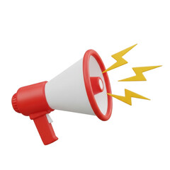 Megaphone announcement isolated on transparent background