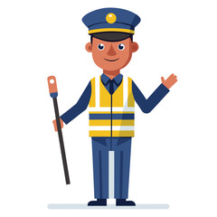 vector illustration of a policeman