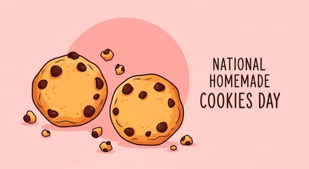 Celebrate national homemade cookies day with delicious cookies and chocolate chips