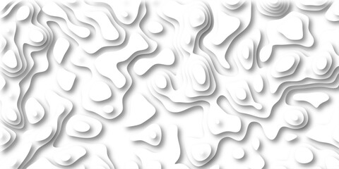 Textured White Abstract Topographic Background with Organic Layered Shapes and Realistic Shadows for Modern Visuals