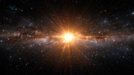 bright orange star burst illuminating the dark cosmos during an astronomical event