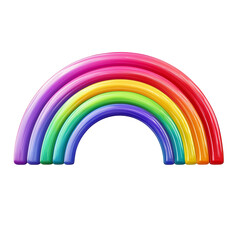 Rainbow Segment Isolated on Transparent Background, Bright Rainbow Segment Clipart, 3D Natural Rainbow Curve Isolated