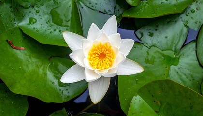 White water lily in pond (1)