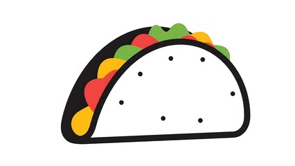 Taco with white background