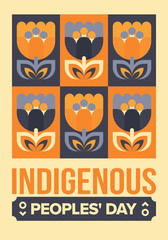 Fototapeta premium Indigenous Peoples' Day. Native American Day. American Indian culture. Heritage Month. Celebrate annual in United States. Tradition pattern. Poster, card, banner and background. Vector illustration