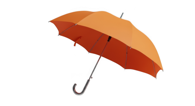 Orange umbrella isolated on transparent background