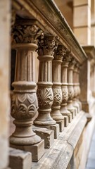 Naklejka premium Ornate stone balustrade