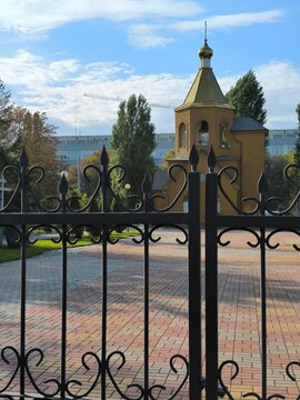 temple, christian temple, golden domes, church in russia, belgorod