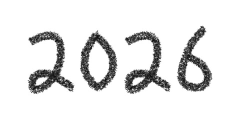 happy new year 2026 hand written text on transparent background 