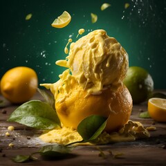 Lemon Sorbet Ice Cream Explosion