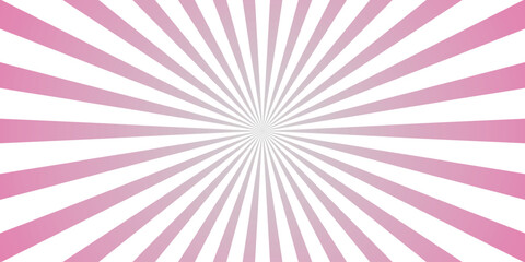 Pink and White Sunburst Radial Burst Background Pattern with Soft Gradient Effect for Retro Designs and Celebratory Themes