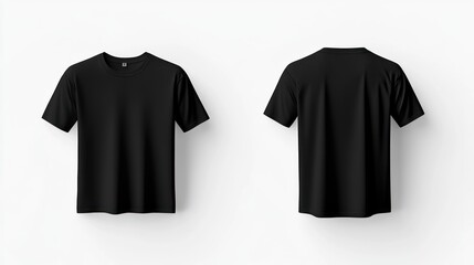 Black t shirt mockup front and back view