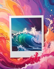 Colorful abstract photo frame