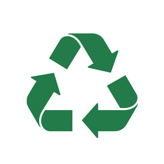 Obraz premium Green recycling symbol icon representing sustainability and environmental conservation